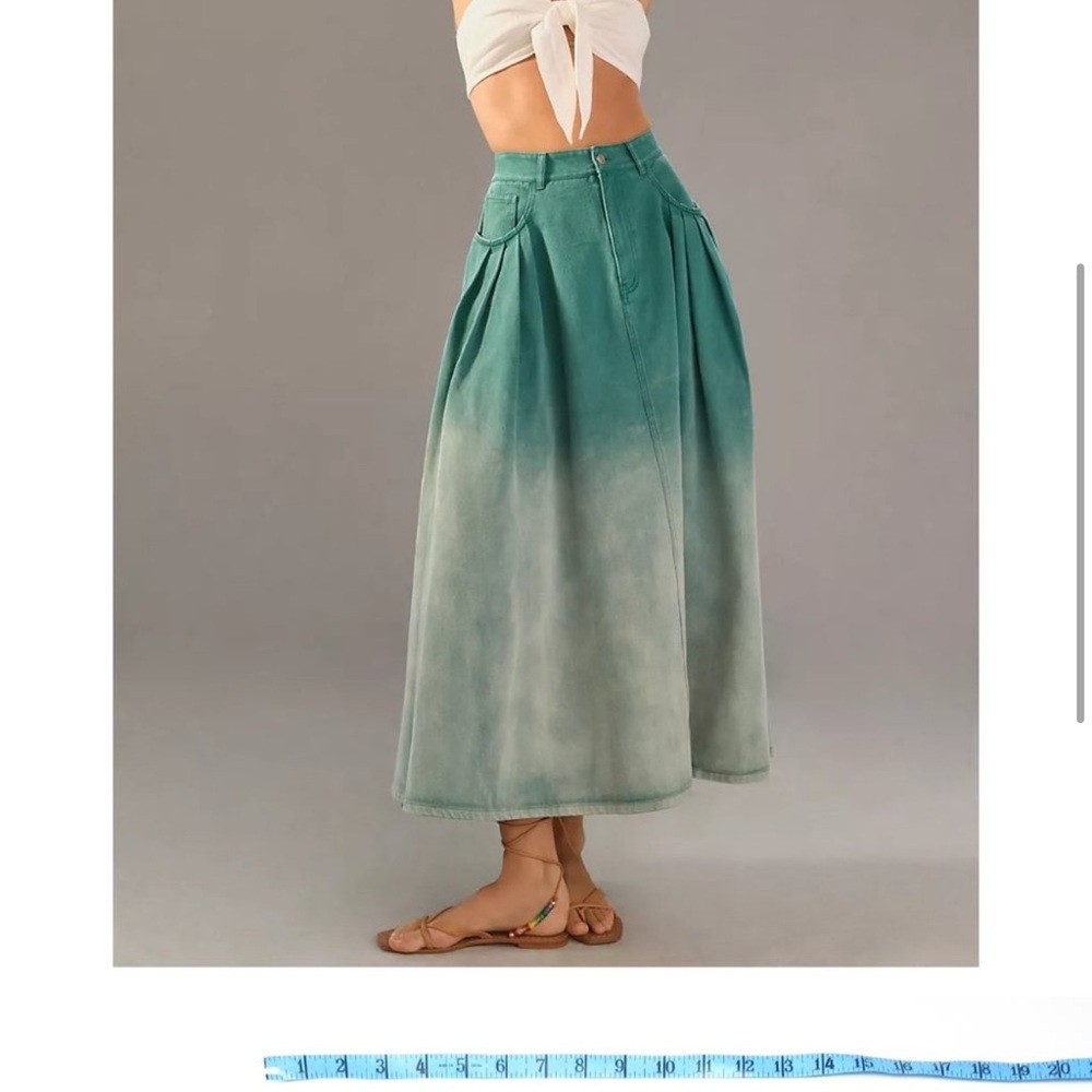 Gradient Green Maxi Skirt